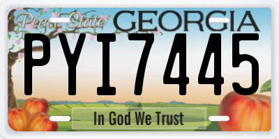 GA license plate PYI7445