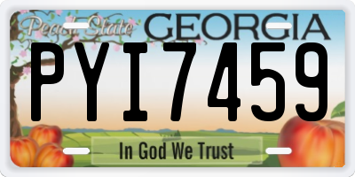 GA license plate PYI7459