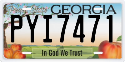 GA license plate PYI7471