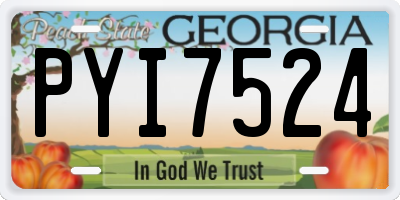 GA license plate PYI7524