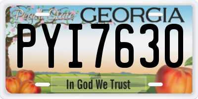 GA license plate PYI7630