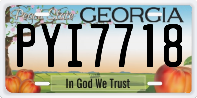 GA license plate PYI7718