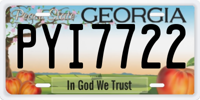 GA license plate PYI7722