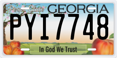 GA license plate PYI7748