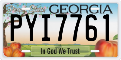 GA license plate PYI7761