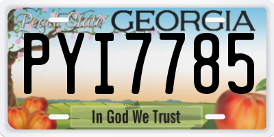 GA license plate PYI7785