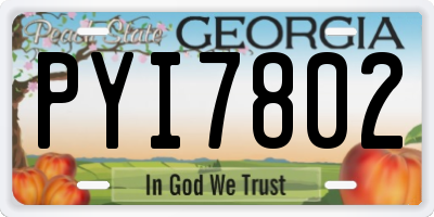 GA license plate PYI7802