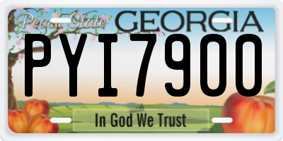 GA license plate PYI7900