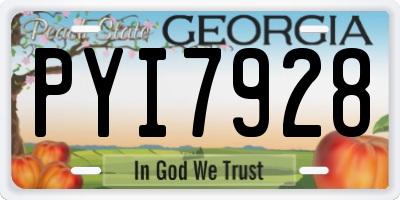 GA license plate PYI7928