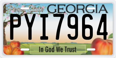 GA license plate PYI7964