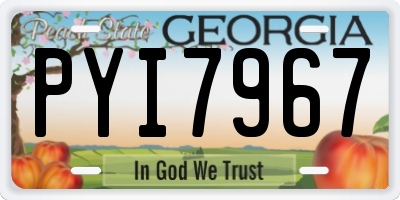 GA license plate PYI7967