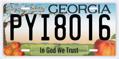 GA license plate PYI8016