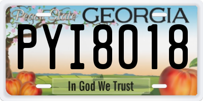GA license plate PYI8018