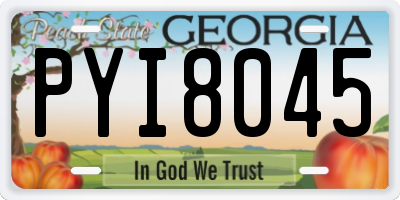 GA license plate PYI8045