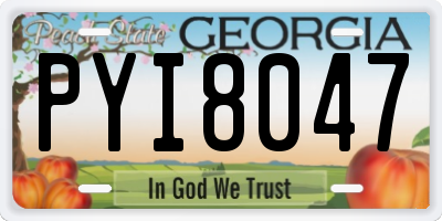 GA license plate PYI8047
