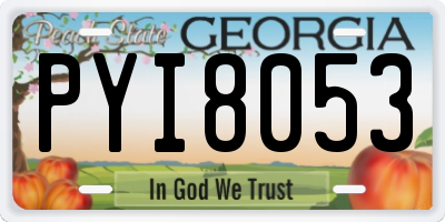 GA license plate PYI8053
