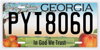 GA license plate PYI8060