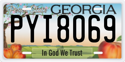 GA license plate PYI8069