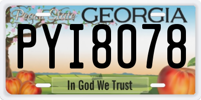 GA license plate PYI8078