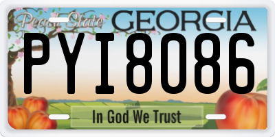 GA license plate PYI8086