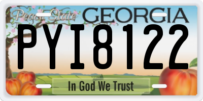 GA license plate PYI8122