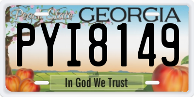 GA license plate PYI8149