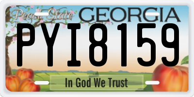 GA license plate PYI8159