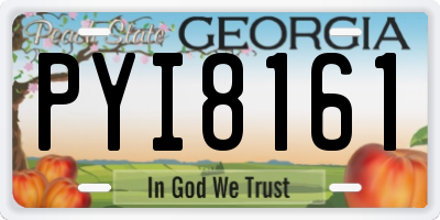 GA license plate PYI8161