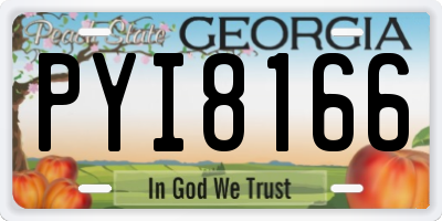 GA license plate PYI8166