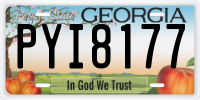 GA license plate PYI8177