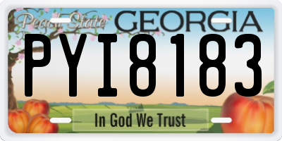 GA license plate PYI8183