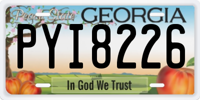 GA license plate PYI8226