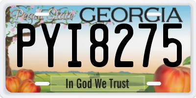 GA license plate PYI8275