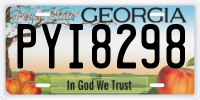 GA license plate PYI8298