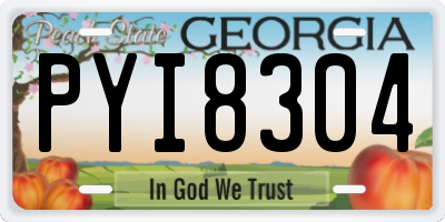 GA license plate PYI8304