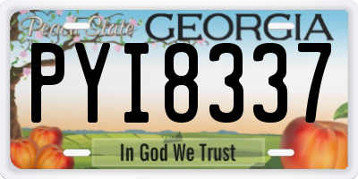 GA license plate PYI8337
