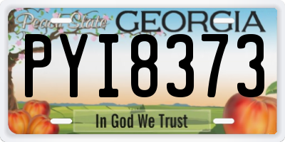 GA license plate PYI8373