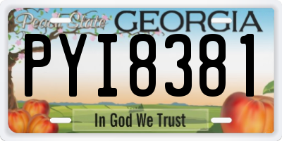 GA license plate PYI8381