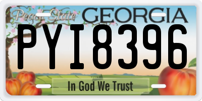 GA license plate PYI8396