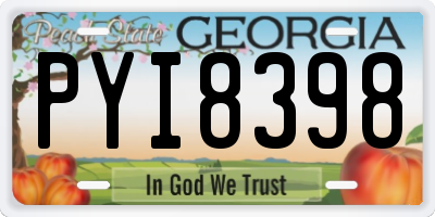GA license plate PYI8398