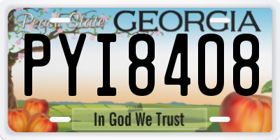 GA license plate PYI8408