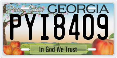 GA license plate PYI8409
