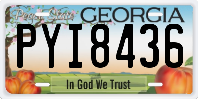 GA license plate PYI8436