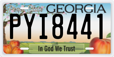 GA license plate PYI8441
