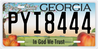 GA license plate PYI8444