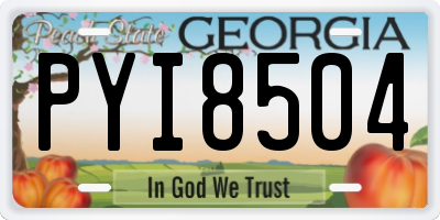 GA license plate PYI8504