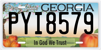 GA license plate PYI8579