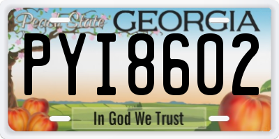 GA license plate PYI8602