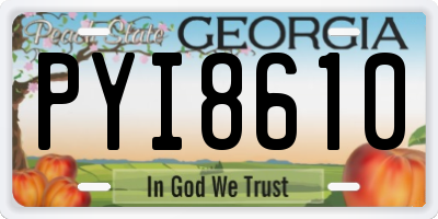GA license plate PYI8610
