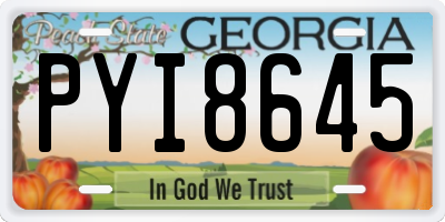 GA license plate PYI8645